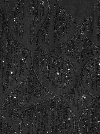 Rotate Birger Christensen Mini Skirt With Abstract Sequin And Bead Embellishments In Black