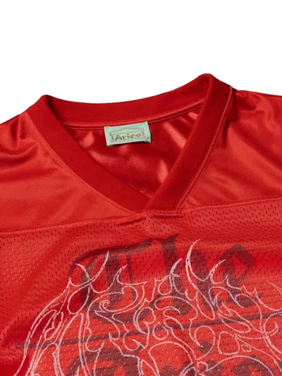 火焰印花网纱T恤