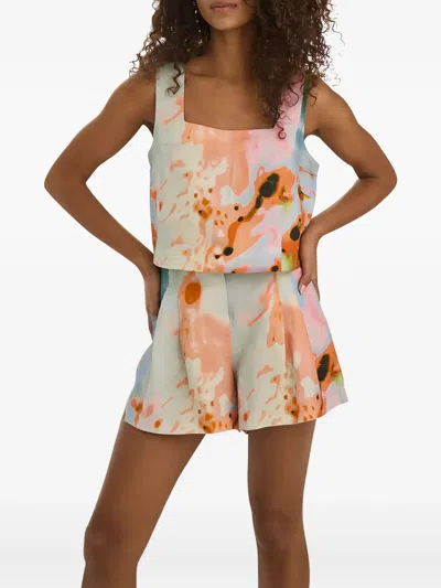 Hunter Corby Printed Square-neck Top In Multi