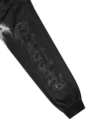 Aries Spider-web Graphic T-shirt In Black