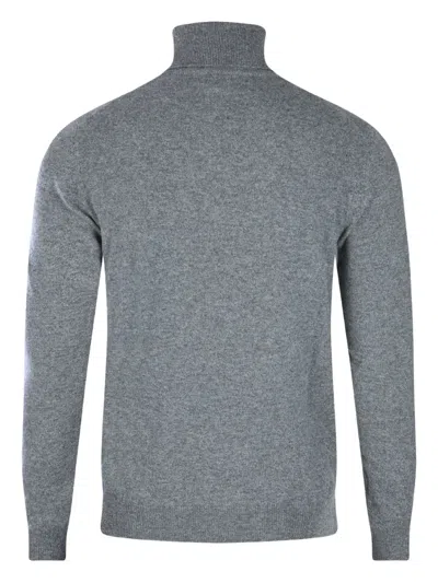 Malo Turtleneck Sweater With Ribbed Cuffs And Hem In Gray