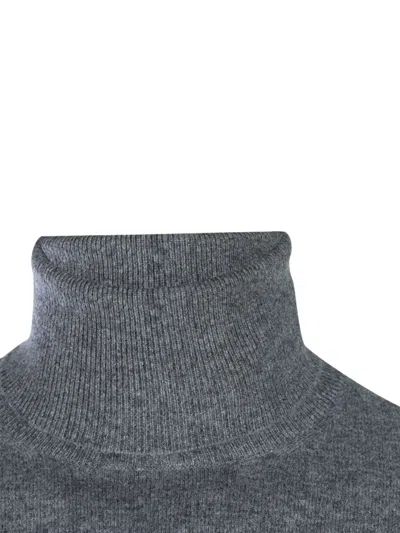 Malo Turtleneck Sweater With Ribbed Cuffs And Hem In Gray