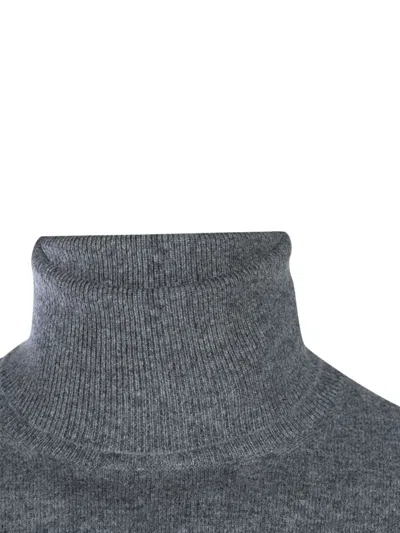 Malo Turtleneck Sweater With Ribbed Cuffs And Hem In Gray