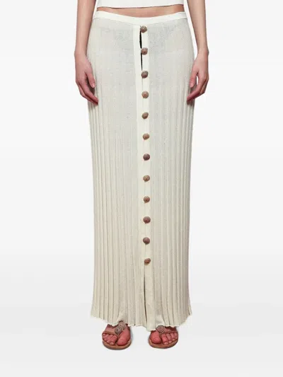 Christopher Esber Pleated Buttoned Skirt In White