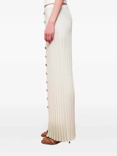 Christopher Esber Pleated Buttoned Skirt In White
