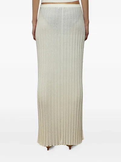 Christopher Esber Pleated Buttoned Skirt In White