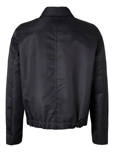 Slowear Zip-fastening Elastic-hem Bomber Jacket In Black