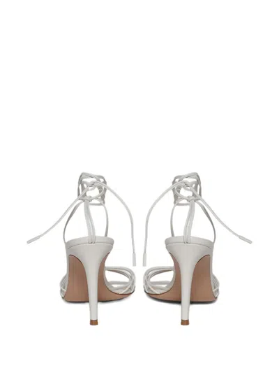 Gianvito Rossi 85mm Lace-up Leather Sandals In White