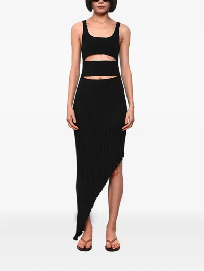 Christopher Esber Slashed Asymmetric Dress In Black