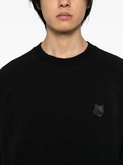 Maison Kitsuné Maison Kitsune 'bold Fox Head' Sweater In Black