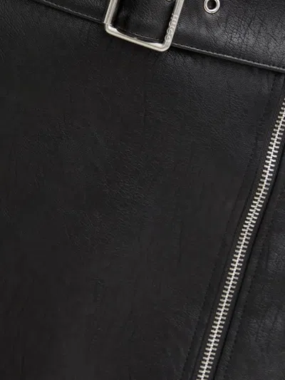 Hugo Boss Belted Zip-front Mini Skirt In Black