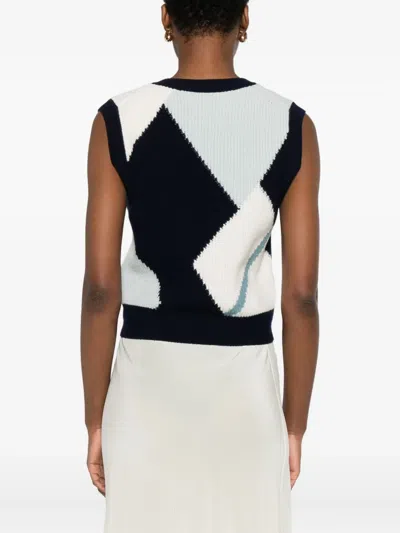 Eric Bompard Diamond-pattern Sleeveless Sweater In Black