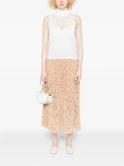 Ermanno Scervino Beige Elegance In Skirt In Multi