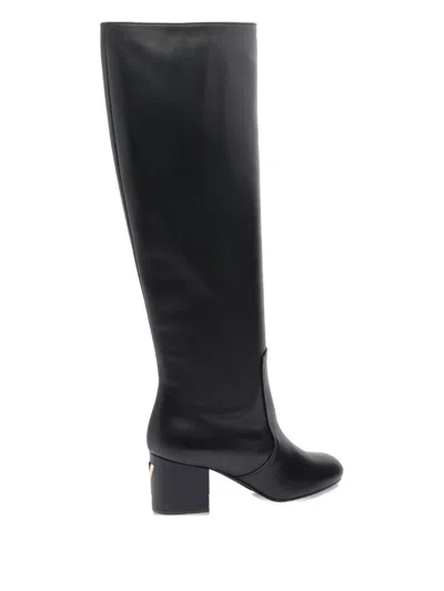 Via Roma 15 70mm Calf-leather Block-heel Knee-high Boots In Black
