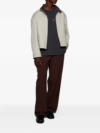 Alexander Wang Reversible Check-pattern Bomber Jacket In Neutral