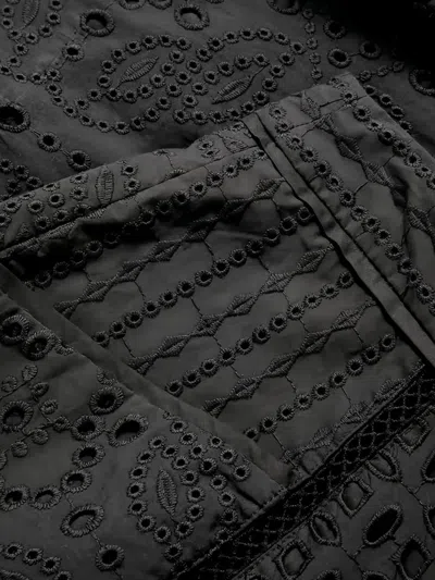 Veronica Beard Fabian Broderie Anglaise Cotton Shorts In Black