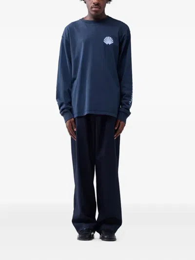 New Amsterdam Shell-print Long-sleeves Sweatshirt In Blue