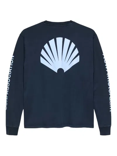 New Amsterdam Shell-print Long-sleeves Sweatshirt In Blue