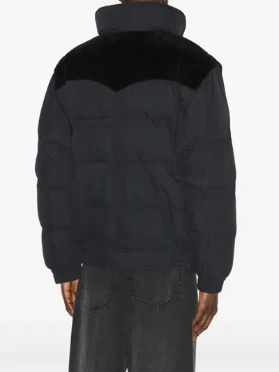 Isabel Marant Marant Dawson Short Puffer Jacket In Cotton And Velvet In Black
