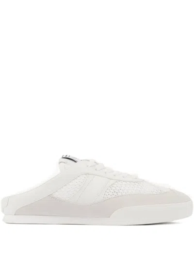 Chloé Kick Mesh And Leather Low-top Mule Sneakers In White