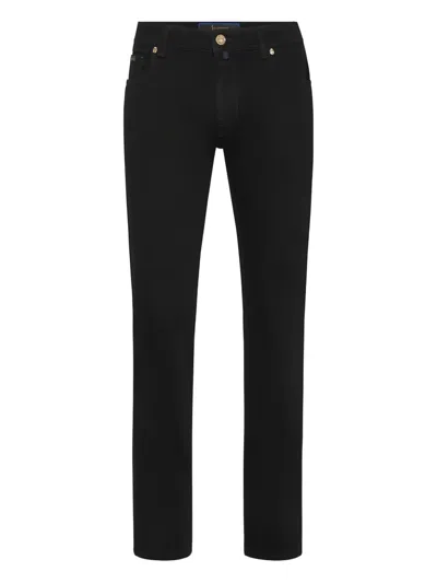 Billionaire Button-closure Jeans In Black