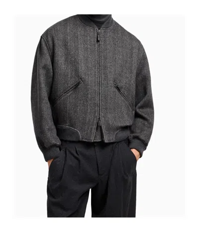 Giorgio Armani Mens Excalibur Herringbone Relaxed-fit Cashmere Jacket In Gray