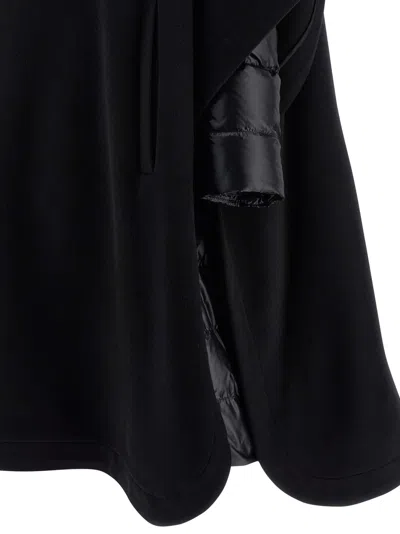 Herno Black Sable-finish Wool Cape-like Coat In Black