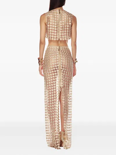 Bronx And Banco Flower-embellishment Maxi Skirt (set Of Two) In Neutral