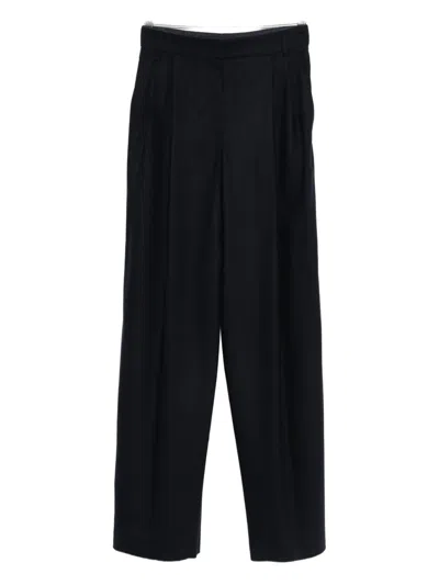 Emporio Armani Technical-cady Trousers With Elasticated Waistband In Black