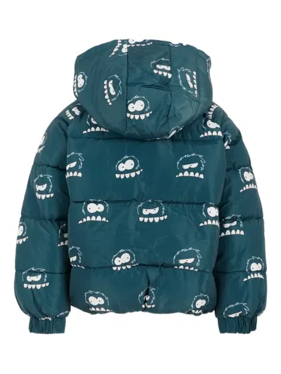 Stella Mccartney Monster-print Puffer Jacket In Green