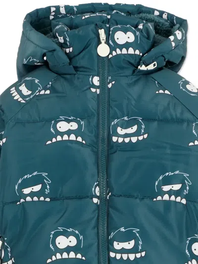 Stella Mccartney Monster-print Puffer Jacket In Green