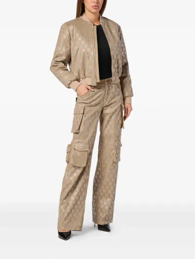 Philipp Plein Monogram Bomber Jacket In Neutral