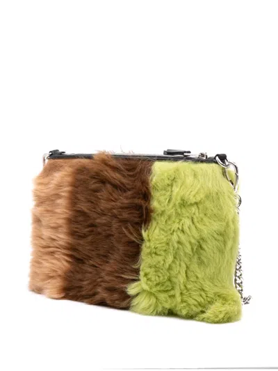 Pre-owned Miu Miu 2010-2025 Fur Montone Stripe Crossbody Bag In Multi