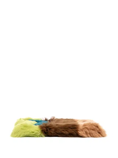 Pre-owned Miu Miu 2010-2025 Fur Montone Stripe Crossbody Bag In Multi