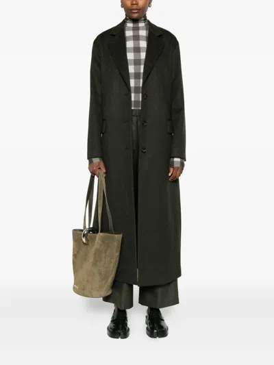 Aspesi Button-fastening Pocket Coat In Green