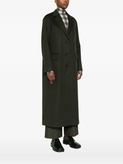 Aspesi Button-fastening Pocket Coat In Green