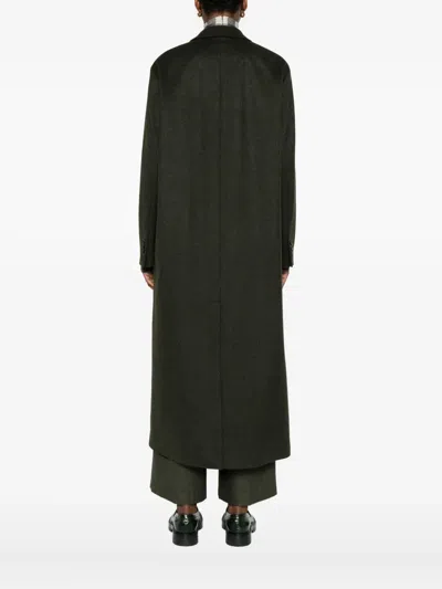 Aspesi Button-fastening Pocket Coat In Green