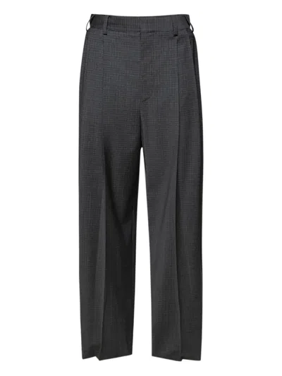 Alexander Wang Pleated Check-pattern Trousers In Gray