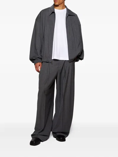 Alexander Wang Pleated Check-pattern Trousers In Gray