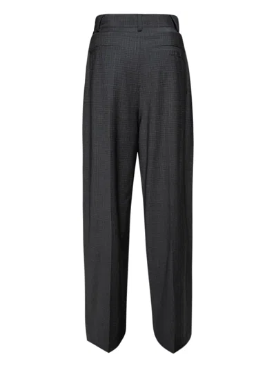 Alexander Wang Pleated Check-pattern Trousers In Gray