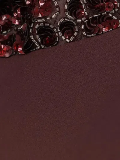 Elisabetta Franchi Halter-neck Sequin-embellished Jumpsuit In Burgundy