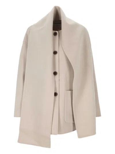 The Dynamis Studio Button-fastening Cape Single-breasted Coat In Pink
