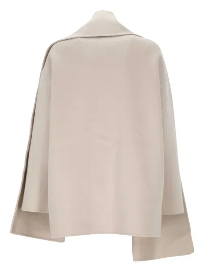 The Dynamis Studio Button-fastening Cape Single-breasted Coat In Pink