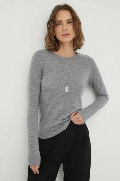 Day Birger Et Mikkelsen Annabelle Long-sleeve Round-neck Sweater In Gray