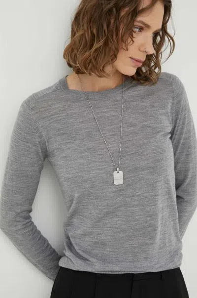 Day Birger Et Mikkelsen Annabelle Long-sleeve Round-neck Sweater In Gray
