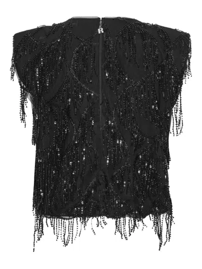 Rotate Birger Christensen Rotate Birgerchristensen Sequinds Sleeveless Top In Black