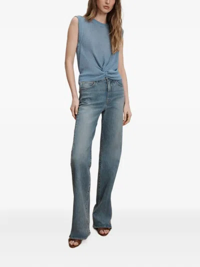 Veronica Beard Kellen Sleeveless Twist-front Sweater In Blue