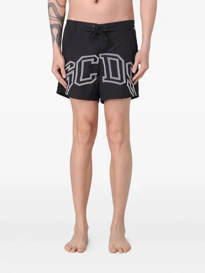 Gcds Logo-print Drawstring Shorts In Black