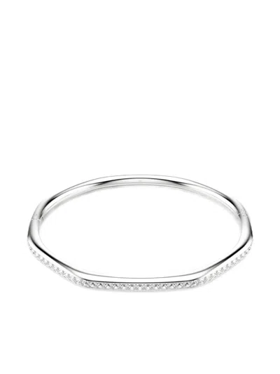 Swarovski Dextera Pave Crystal Geometric Bangle Bracelet In Metallic