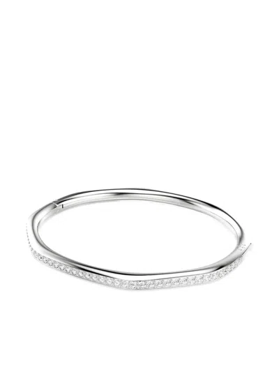 Swarovski Dextera Pave Crystal Geometric Bangle Bracelet In Metallic